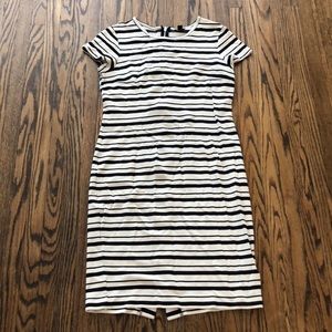 Ann Taylor - Size L - Blue + White Striped Dress